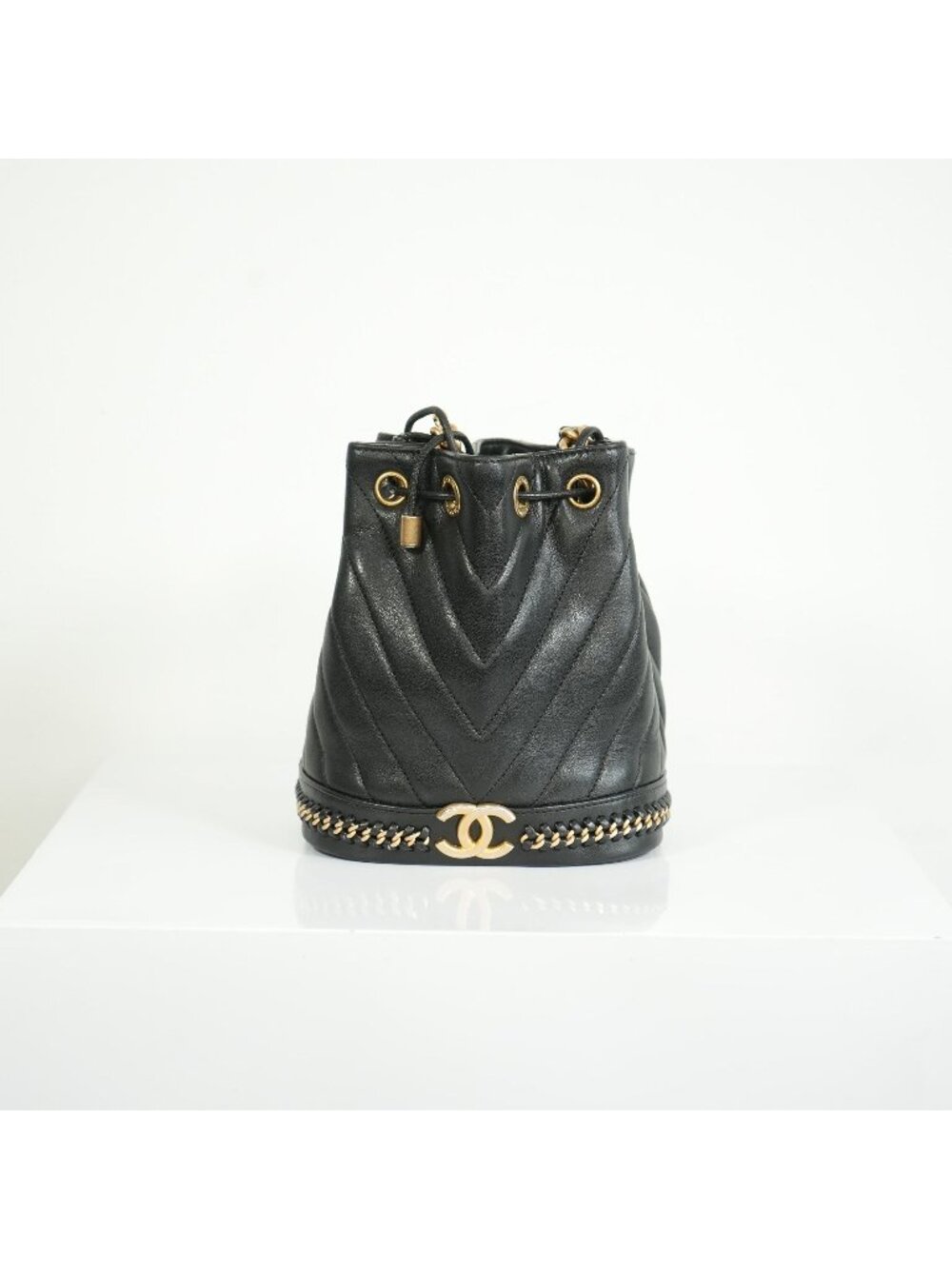 Chanel Black Paris-Cosmopolite Small Bucket Bag W/Dust Bag